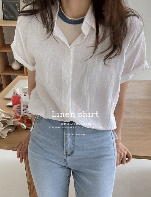 엔즈 린넨 모던셔츠-5color, 은근한 시스루매력-린넨55% 면45%-브라운만 가능!